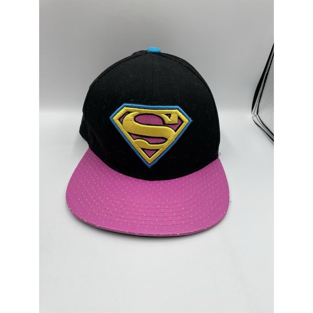 Superman DC Comics Pink Embroidered Snapback Adjustable Hat Cap